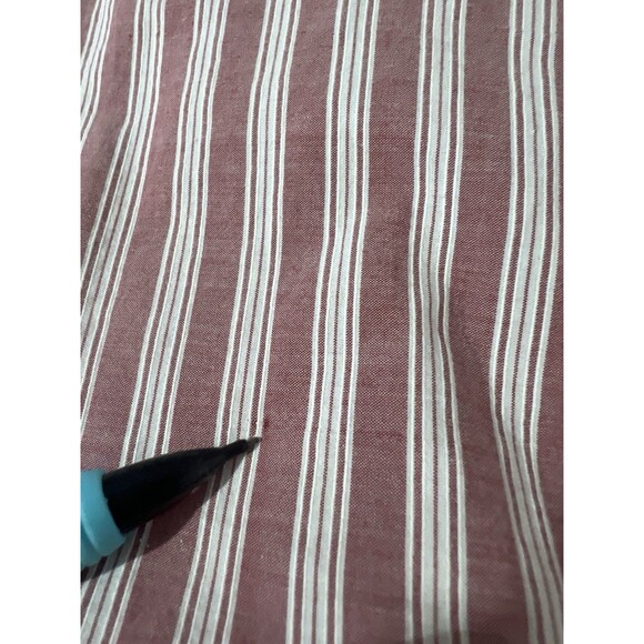 Orvis Women’s Small Dusty Rose Striped Shirt Leather Trim Long Sleeve Button Up - Picture 13 of 15